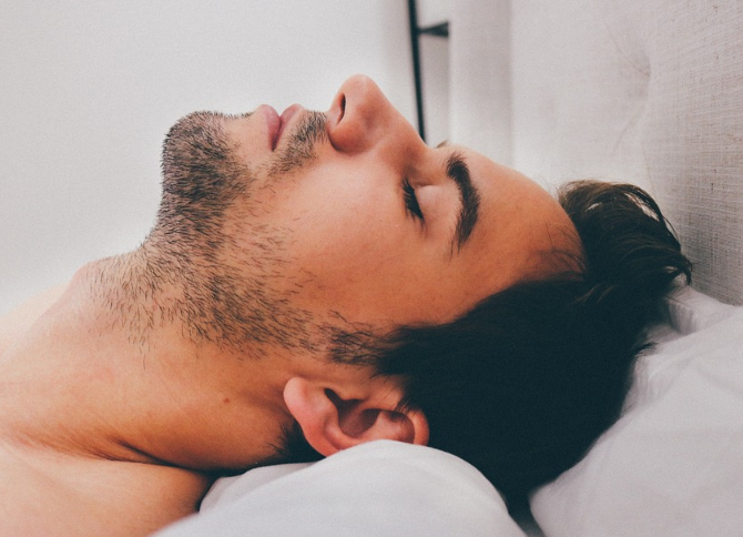 a man in a deep slumber